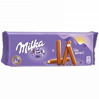 Печенье-палочки "Milka Lila Sticks", покрытое молочным шоколадом, 112 г x 20